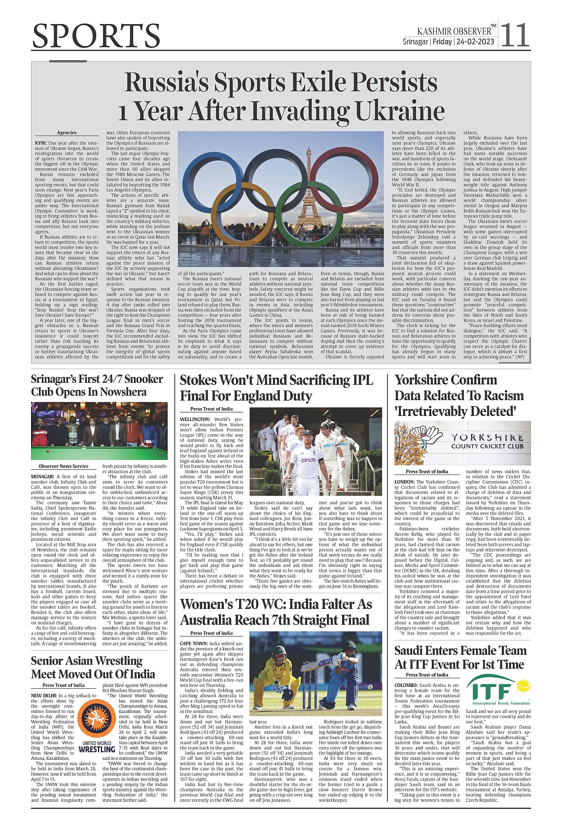Print Edition for The Observer for Friday, Feb. 10, 2023 by The